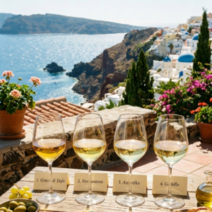 Cata de vinos blancos mediterraneos