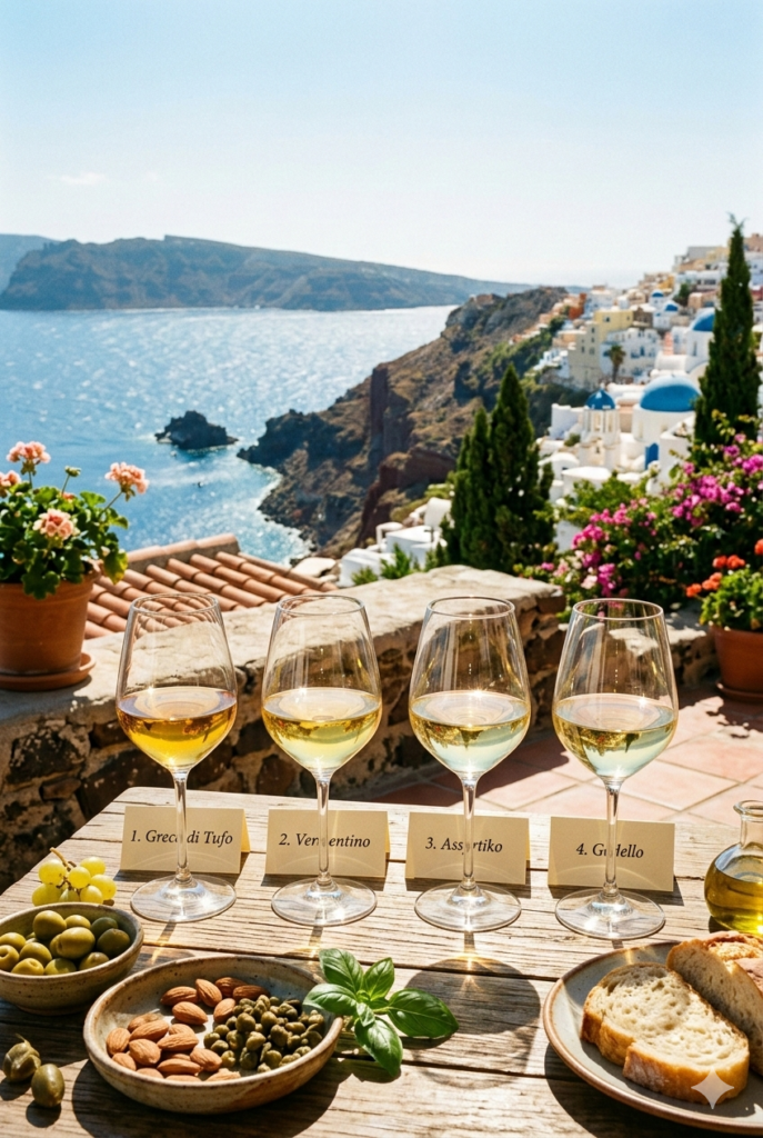 Cata de vinos blancos mediterraneos