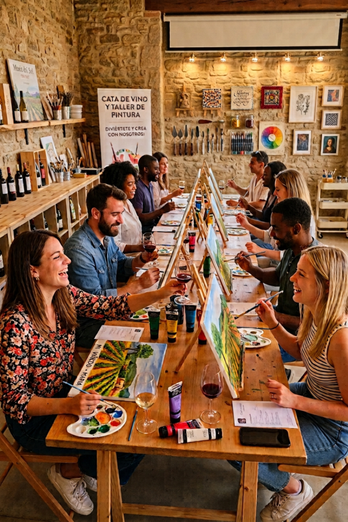 Experiencia de pintura y vino